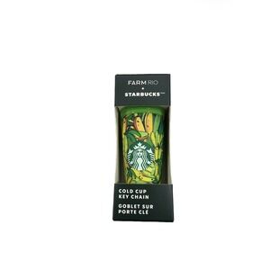 Starbucks X Farm Rio Banana Leaf Cold Cup Keychain Mini Tropical Collectible NEW